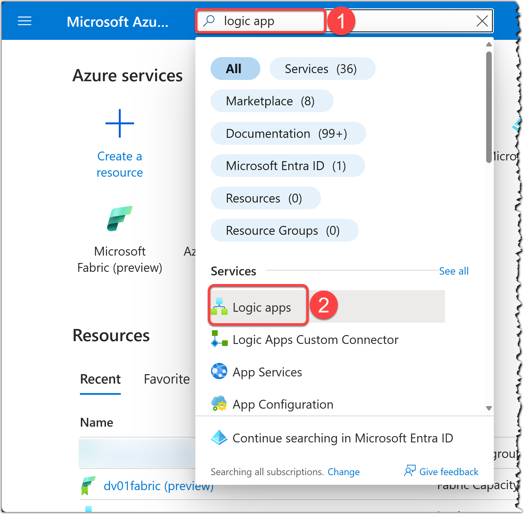 Finding Logic Apps on Azure Portal