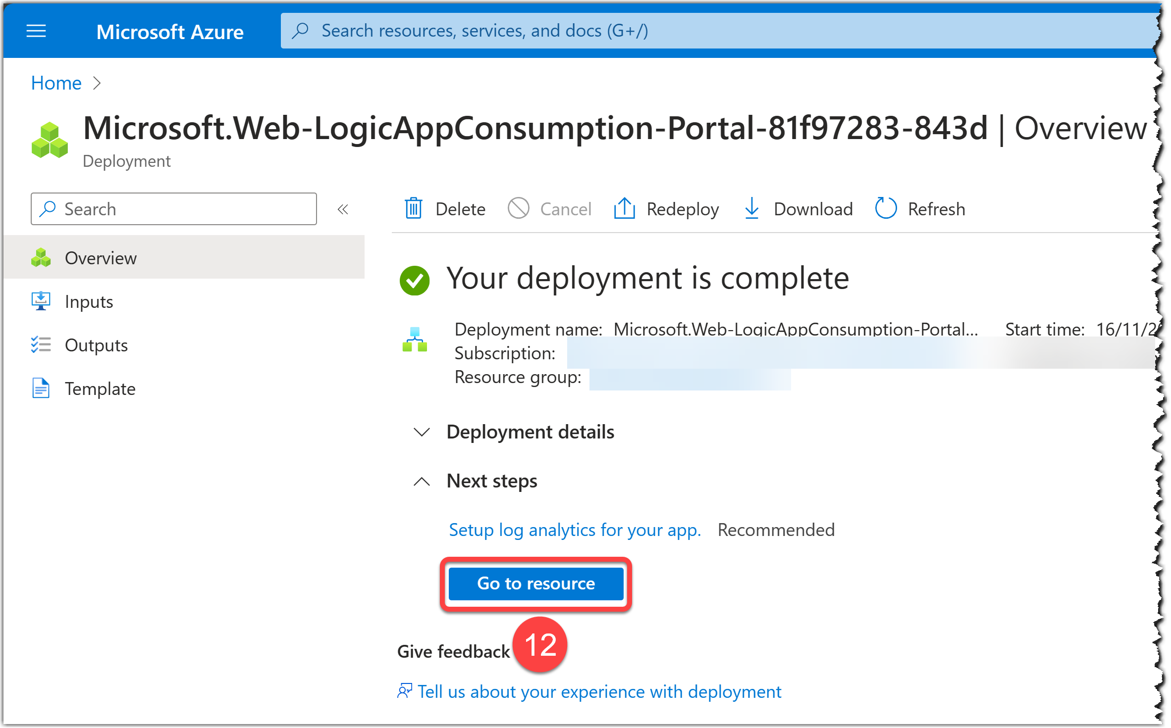 Accédez au workflow Logic App nouvellement créé sur le portail Azure