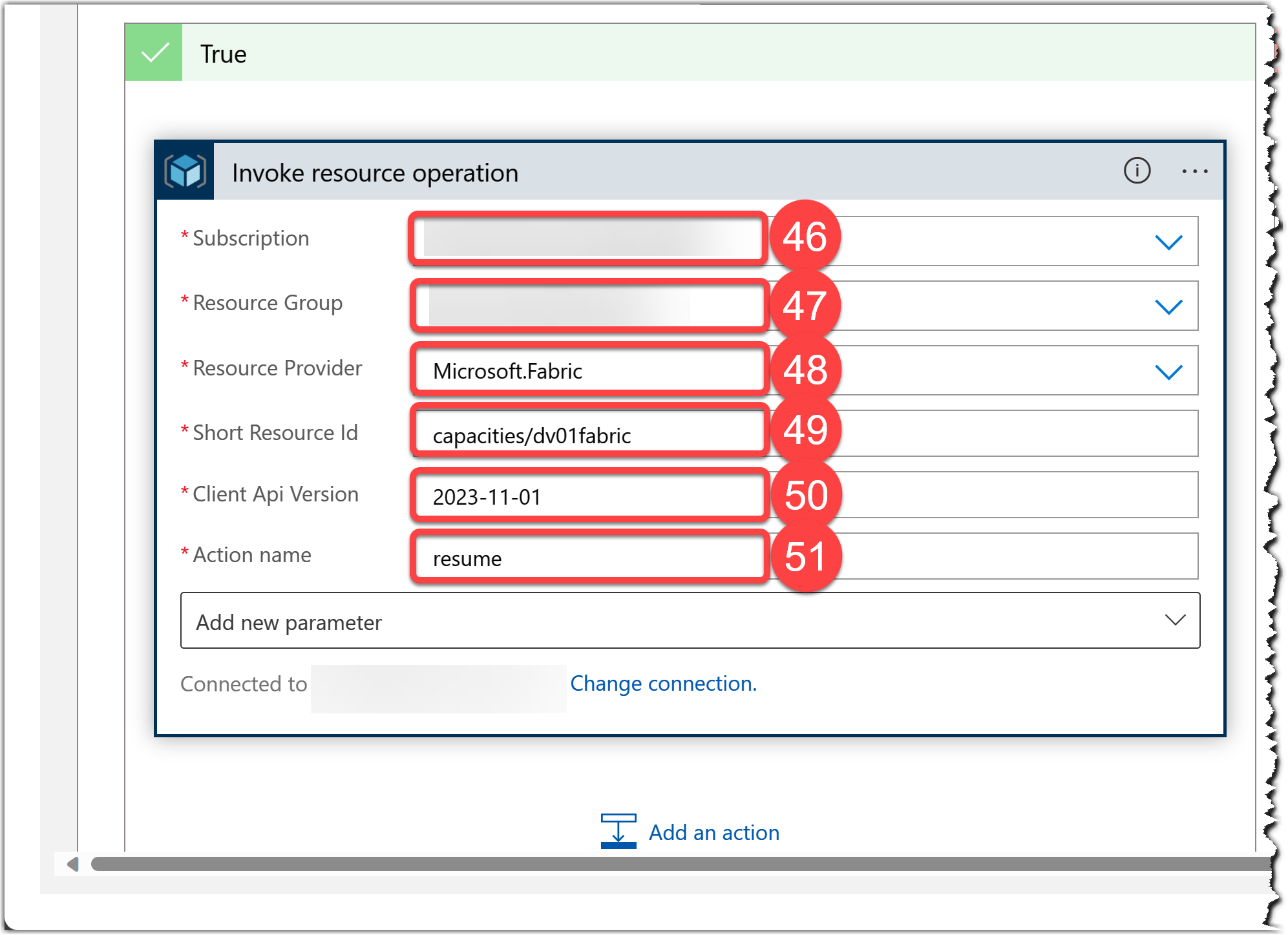 Configuring Invoke resource operation action of Azure Resource Manager operation