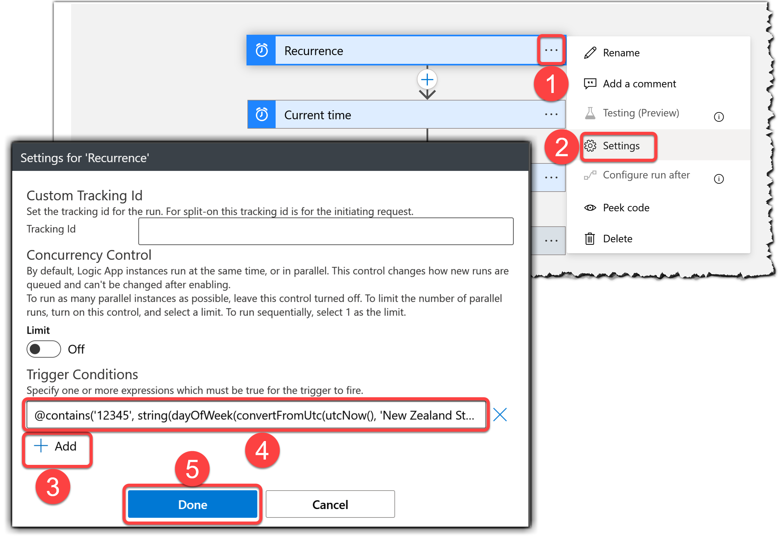 Conditional Recurrence Trigger