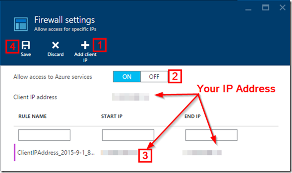 Azure SQL Data Warehouse Firewall Settings 02