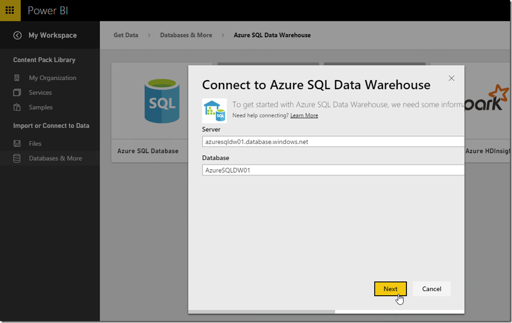 Azure SQL Data Warehouse and Power BI 01