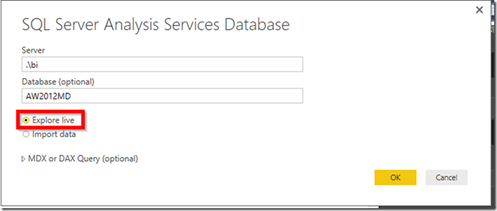 Power BI Explore Live Settings 04