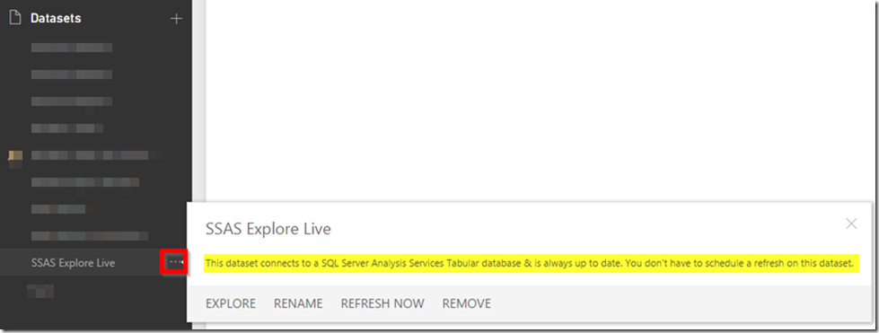 Power BI Service Dataset