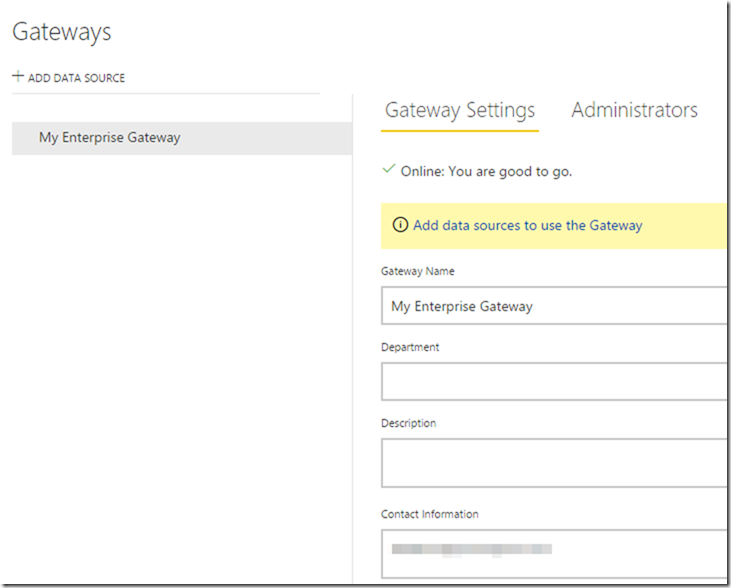 Managing Power BI Enterprise Gateways 