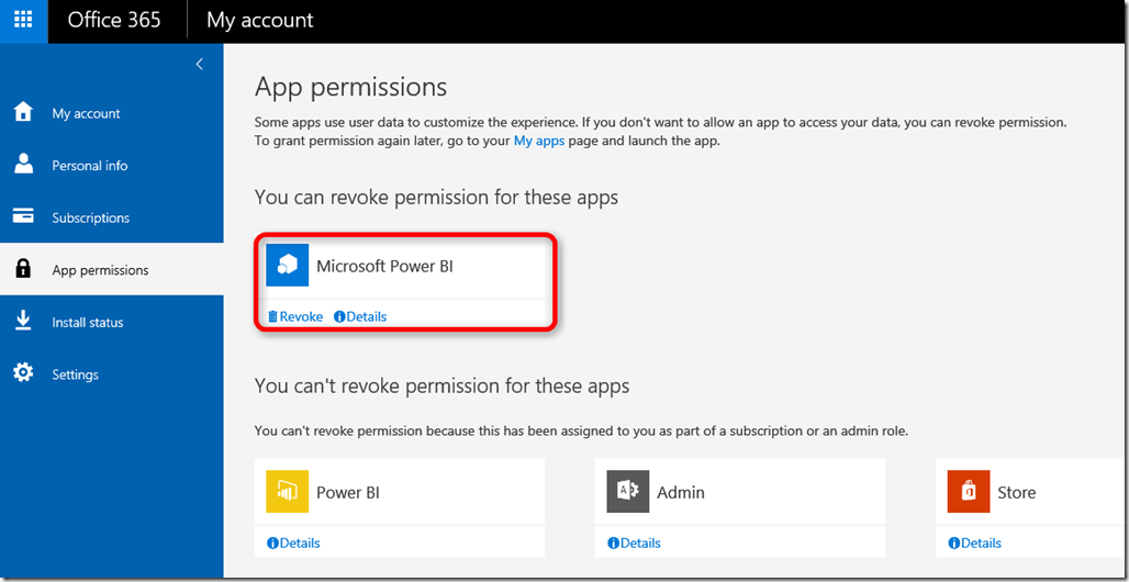 Power BI App Permissions