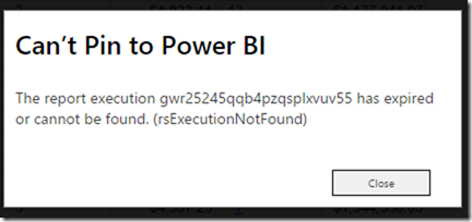 Error rsExecutionNotFound