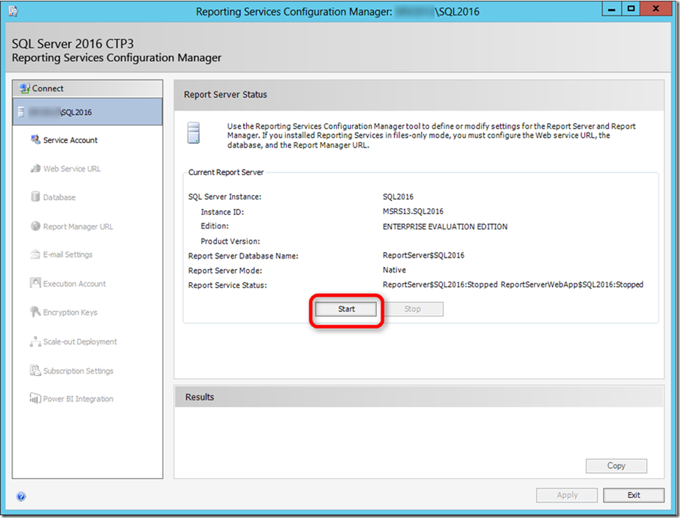 SSRS 2016 Configuration Manager 01