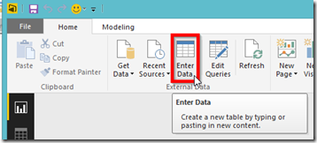 Power BI Enter Data