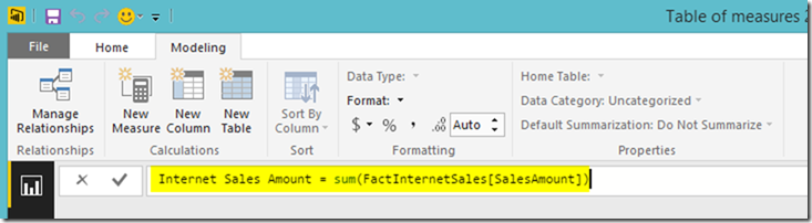 Power BI new measure DAX