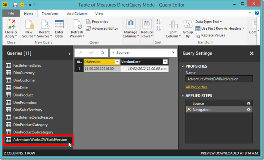 Power BI Query Editor