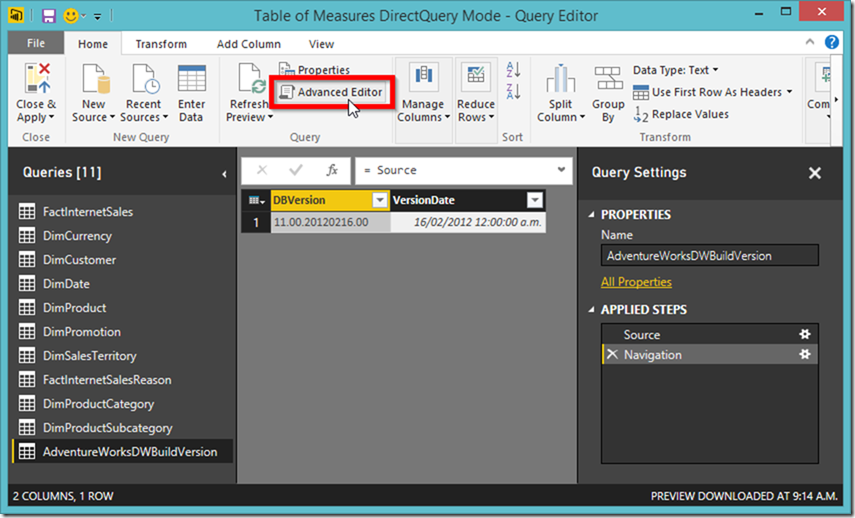 Power BI Advanced Editor