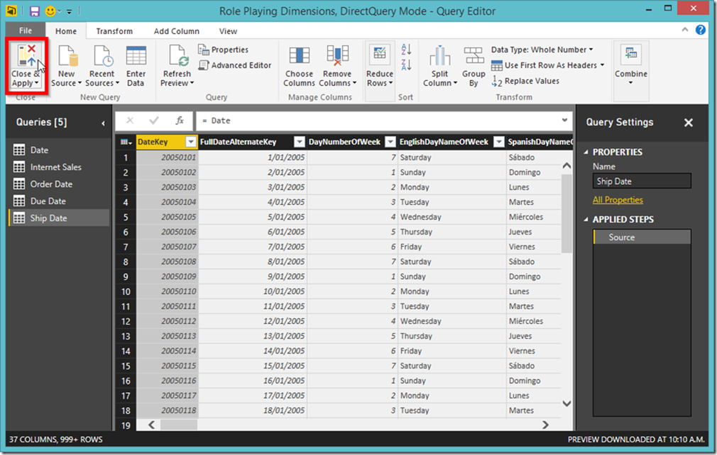 Power BI Desktop Query Editor 2