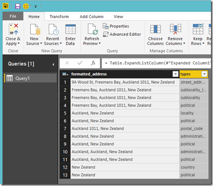 Power BI Desktop Query Editor