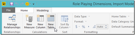 Power BI Desktop Calculated Table