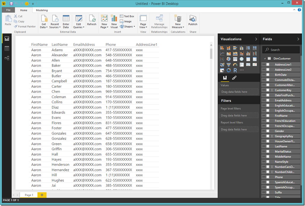 Dynamic Data Maskin (DDM) in Power BI Desktop
