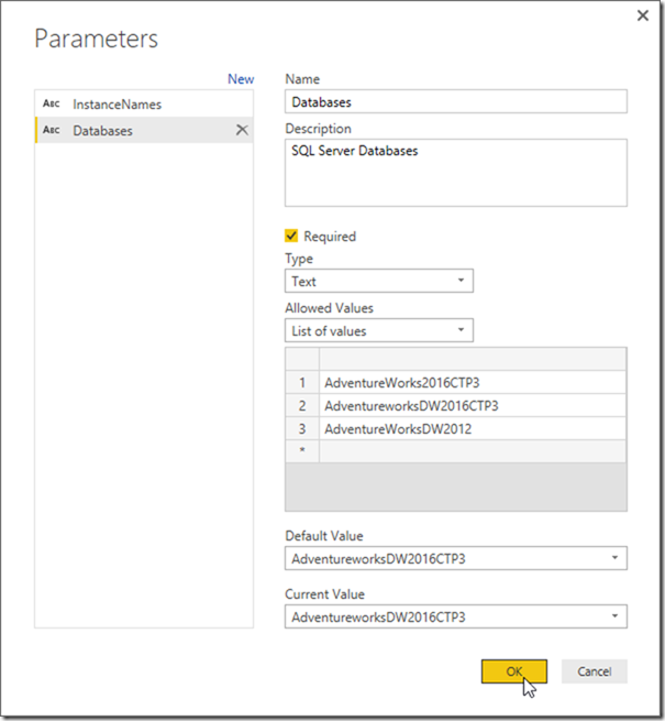 Power BI Desktop Manage Parameters 03