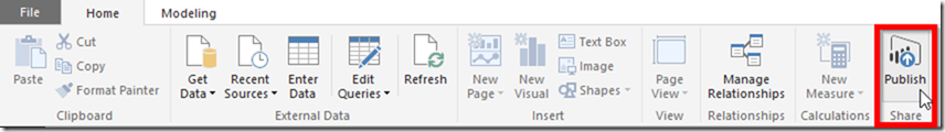 Publish Power BI Desktop Model