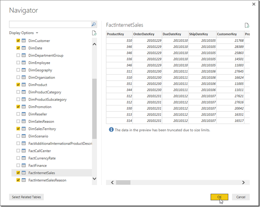Power BI Desktop Get Data