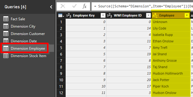Power BI Desktop Query Editor