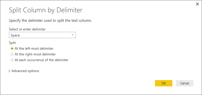 Power BI Desktop Split Column