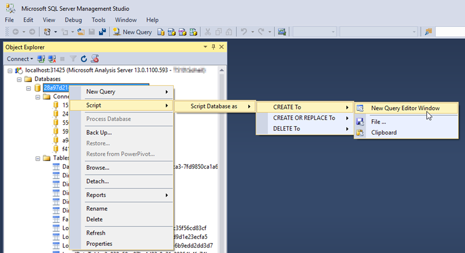 Script Power BI Desktop Model in SSMS
