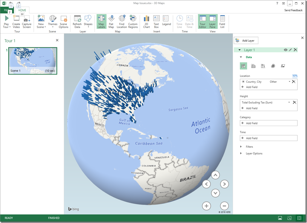 Excel 2016 Power Map