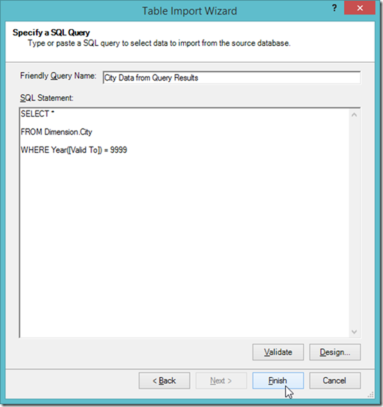 Excel 2016 Power Pivot Table Import Wizard