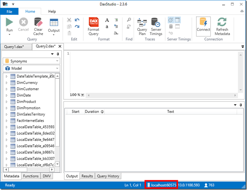 Finding Power BI Desktop local port using DAX Studio