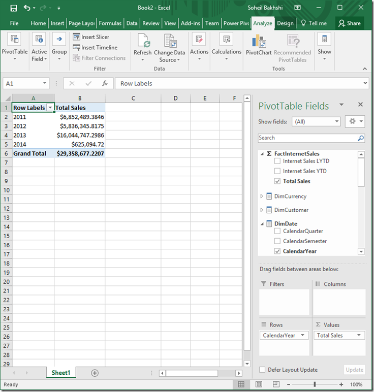 Connecting to Power BI Desktop Model from Excel