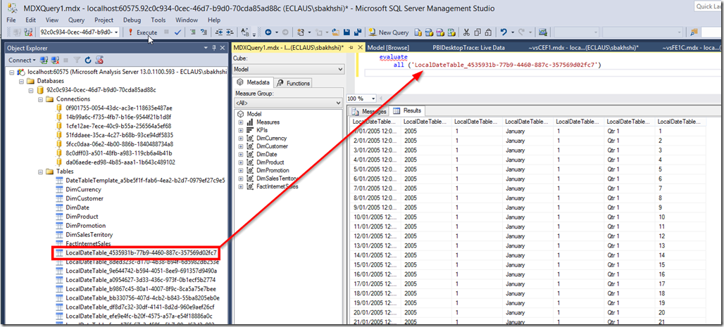 Querying Power BI Desktop Model with DAX