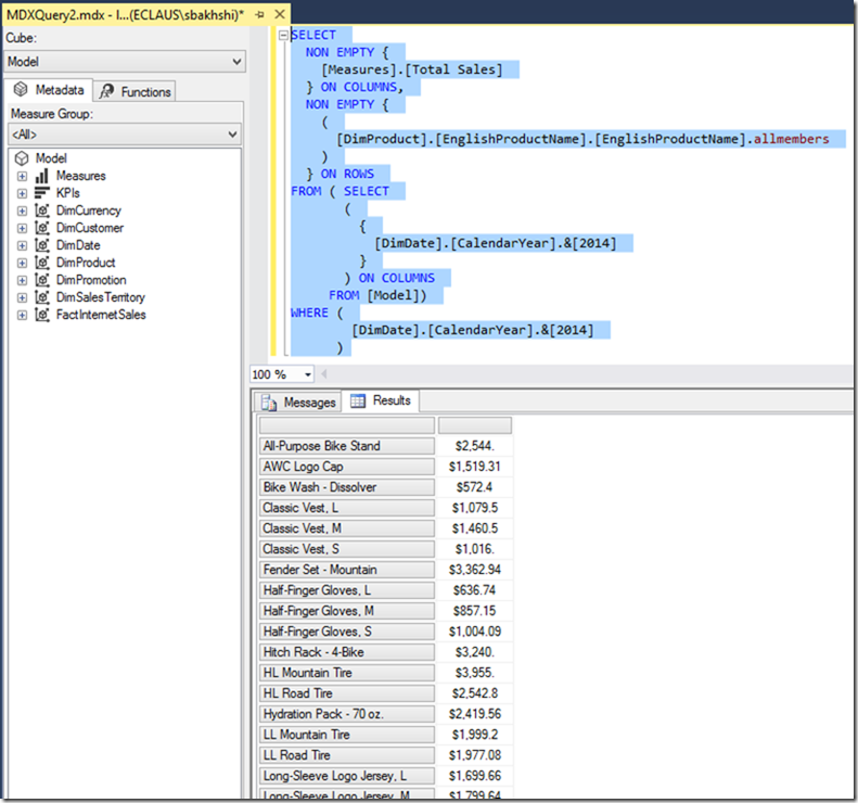 MDX and Power BI Desktop