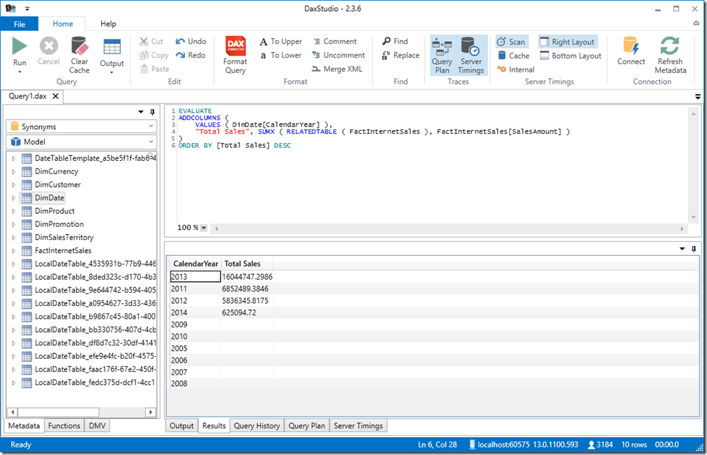 Browsing Power BI Desktop Model from DAX Studio