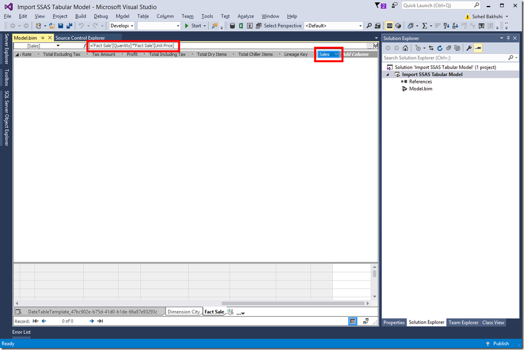 Import SSAS Tabular Model to SSDT