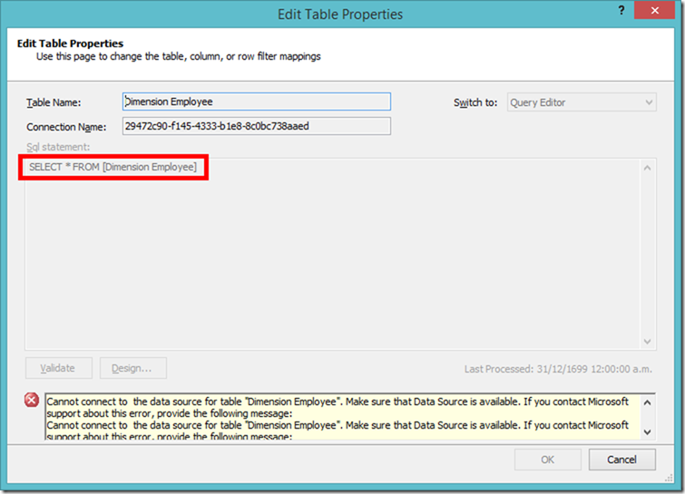 SSAS Tabular Table Properties
