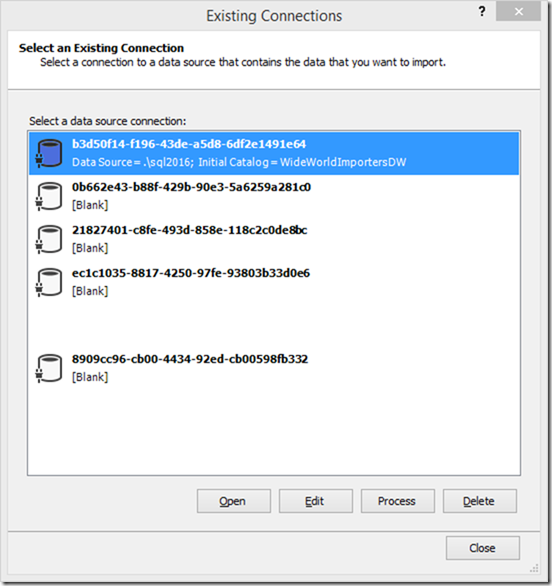SSAS Tabular Existing Connections