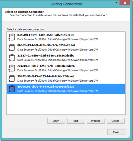 SSAS Tabular Existing Connections