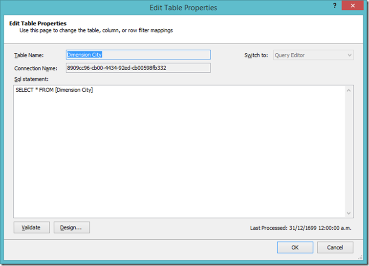 SSAS Tabular Edit Table Properties