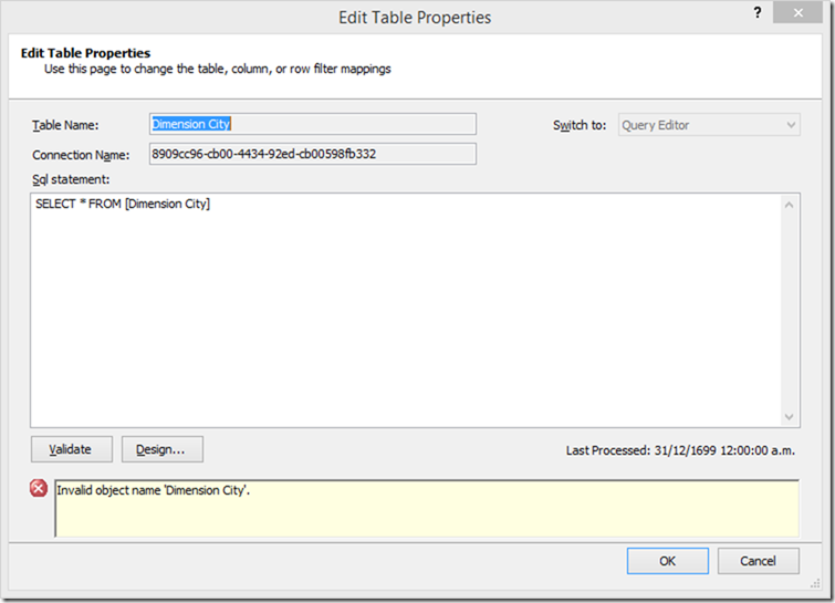 SSAS Tabular Edit Table Properties