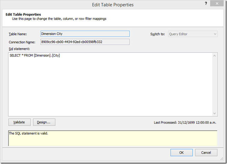 SSAS Tabular Edit Table Properties