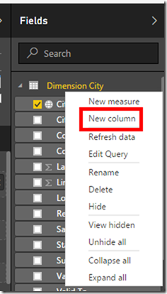 Power BI Desktop Calculated Column