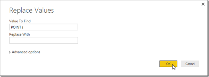 Power BI Desktop Power Query Replace Value