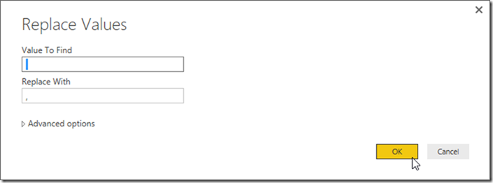Power BI Desktop Power Query Replace Value