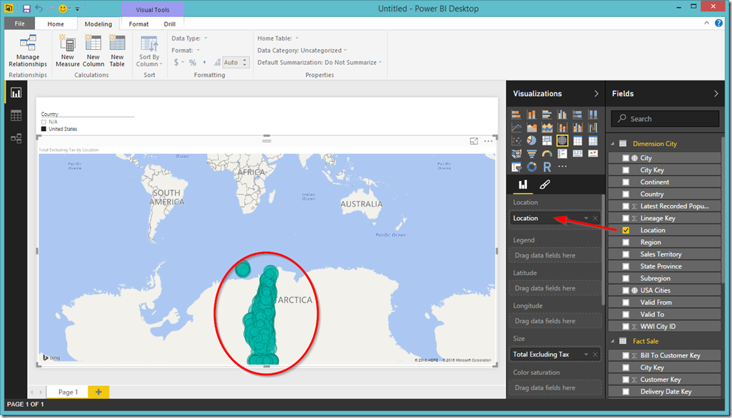 Power BI Desktop Map