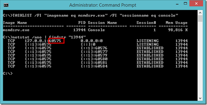 Finding Power BI Desktop local port using Windows Command Prompt (CMD)