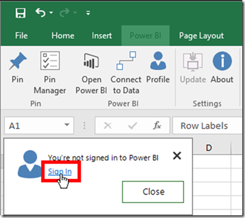 Power BI Publisher for Excel Switching Power BI Accounts