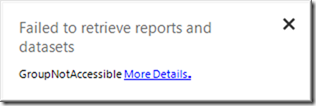 Error Code: 403 (Forbidden) GroupNotAccessible