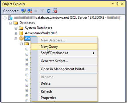 Query Azure SQL Data Warehouse in SSMS 2016