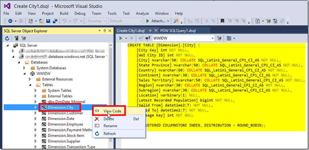 View Code in SSDT 2015