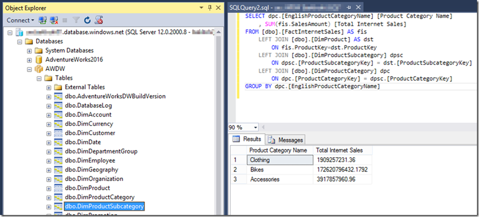 Query Azure SQL Data Warehouse in SSMS 2016
